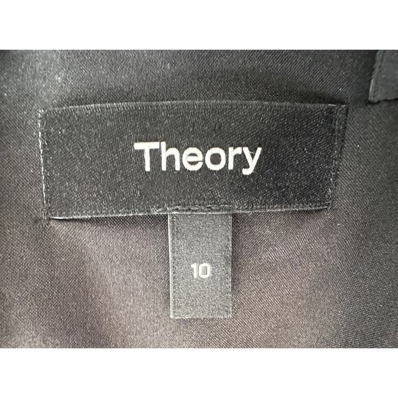 THEORY WOMENS SIZE 10 SLEEVELESS PLEATED VOLUME POPLIN MIDI DRESS BLACK NEW - Picture 5 of 14